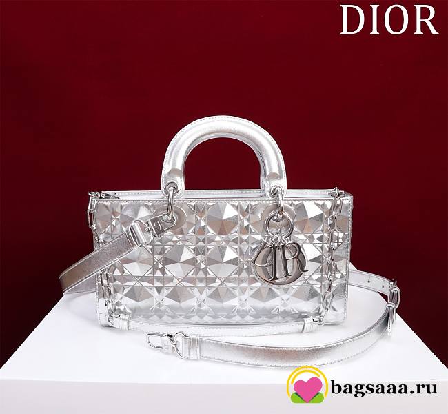 Bagsaaa Dior Lady D - Joy Diamond Silver Bag - 26x13.5x5cm - 1