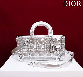 Bagsaaa Dior Lady D - Joy Diamond Silver Bag - 26x13.5x5cm