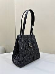 Bagsaaa Fendi Origami Medium Black interlaced leather bag that can be transformed - 4