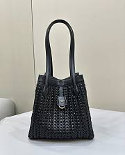 Bagsaaa Fendi Origami Medium Black interlaced leather bag that can be transformed - 3