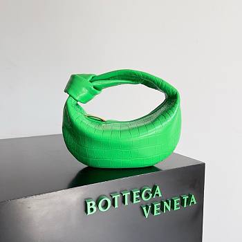 Bagsaaa Bottega Veneta Small Jodie Crocodile Green Bag - 23x15x5cm