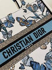 Bagsaaa Dior Small Book Tote White and Blue Toile De Jouy Mexico Embroidery - 26x8x22cm - 2