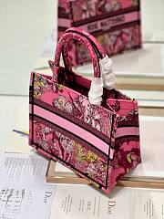 Bagsaaa Dior Small Book Tote Celestial Pink Multicolor Toile de Jouy Voyage Embroidery - 5