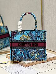 Bagsaaa Dior Small Book Tote Celestial Blue Multicolor Toile de Jouy Voyage Embroidery - 1