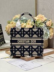 	 Bagsaaa Dior Medium  Book Tote Blue Macrocannage Embroidery - 1