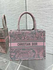 Bagsaaa Dior Small Book Tote Ecru and Pink Toile de Jouy Embroidery - 26x22x8cm - 1