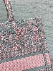 Bagsaaa Dior Small Book Tote Ecru and Pink Toile de Jouy Embroidery - 26x22x8cm - 2