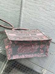 Bagsaaa Dior Small Book Tote Ecru and Pink Toile de Jouy Embroidery - 26x22x8cm - 3