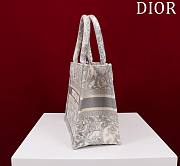 	 Bagsaaa Dior Small Book Tote Ecru and Grey Toile de Jouy Embroidery - 26x22x8cm - 5