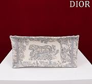 	 Bagsaaa Dior Small Book Tote Ecru and Grey Toile de Jouy Embroidery - 26x22x8cm - 4