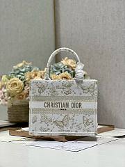 Bagsaaa Dior Book Tote Small White and Gold-tone Gradient Butterflies - 1