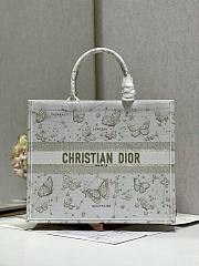 Bagsaaa Dior Book Tote Large White and Gold-tone Gradient Butterflies - 1