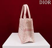 Bagsaaa Dior Small Book Tote Ecru and Light Pink Toile de Jouy Embroidery - 26x22x8cm - 6