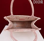 Bagsaaa Dior Small Book Tote Ecru and Light Pink Toile de Jouy Embroidery - 26x22x8cm - 5
