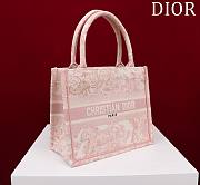 Bagsaaa Dior Small Book Tote Ecru and Light Pink Toile de Jouy Embroidery - 26x22x8cm - 4