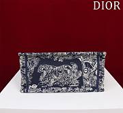 Bagsaaa Dior Small Book Tote Ecru and Dark Blue Toile de Jouy Embroidery - 26x22x8cm - 3