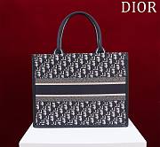 	 Bagsaaa Dior Medium Dior Book Tote Blue Dior Oblique Embroidery and Calfskin  - 2