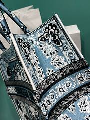 Bagsaaa Dior Medium Book Tote Blue and White Butterfly Bandana Embroidery  - 4