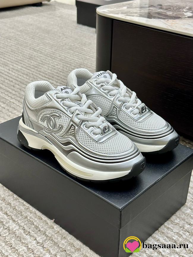 	Bagsaaa Chanel 23C CC Logo Silver Sneakers 02 - 1