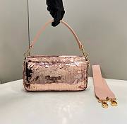 Bagsaaa Fendi Baguette Pink sequin and leather bag - 27x15x6cm - 5