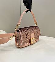 Bagsaaa Fendi Baguette Pink sequin and leather bag - 27x15x6cm - 3