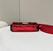 Bagsaaa Fendi Baguette Red sequin and leather bag - 27x15x6cm - 6