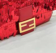 Bagsaaa Fendi Baguette Red sequin and leather bag - 27x15x6cm - 5