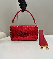 Bagsaaa Fendi Baguette Red sequin and leather bag - 27x15x6cm - 4