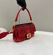 Bagsaaa Fendi Baguette Red sequin and leather bag - 27x15x6cm - 3