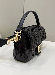Bagsaaa Fendi Baguette Black sequin and leather bag - 27x15x6cm - 5