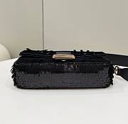 Bagsaaa Fendi Baguette Black sequin and leather bag - 27x15x6cm - 4