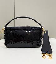 Bagsaaa Fendi Baguette Black sequin and leather bag - 27x15x6cm - 3