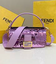 Bagsaaa Fendi Baguette Purple sequin and leather bag - 27x15x6cm - 1