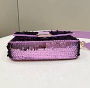 Bagsaaa Fendi Baguette Purple sequin and leather bag - 27x15x6cm - 6
