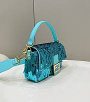 Bagsaaa Fendi Baguette Blue sequin and leather bag - 27x15x6cm - 4