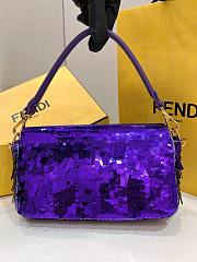 Bagsaaa Fendi Baguette Dark Purple sequin and leather bag - 27x15x6cm - 5