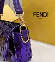 Bagsaaa Fendi Baguette Dark Purple sequin and leather bag - 27x15x6cm - 4