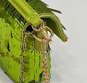 	 Bagsaaa Fendi Mni Baguette Acid green sequin and leather bag - 19*5*11cm - 4