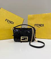 	 Bagsaaa Fendi Mni Baguette Black sequin and leather bag - 19*5*11cm - 1