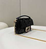 	 Bagsaaa Fendi Mni Baguette Black sequin and leather bag - 19*5*11cm - 5