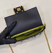 	 Bagsaaa Fendi Mni Baguette Black sequin and leather bag - 19*5*11cm - 2