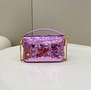 	 Bagsaaa Fendi Mni Baguette Purple sequin and leather bag - 19*5*11cm - 6