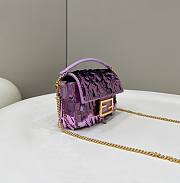 	 Bagsaaa Fendi Mni Baguette Purple sequin and leather bag - 19*5*11cm - 4