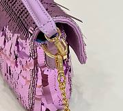	 Bagsaaa Fendi Mni Baguette Purple sequin and leather bag - 19*5*11cm - 3