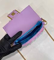 	 Bagsaaa Fendi Mni Baguette Purple sequin and leather bag - 19*5*11cm - 2