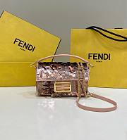 	 Bagsaaa Fendi Mni Baguette Pink sequin and leather bag - 19*5*11cm - 1