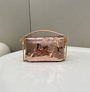 	 Bagsaaa Fendi Mni Baguette Pink sequin and leather bag - 19*5*11cm - 6