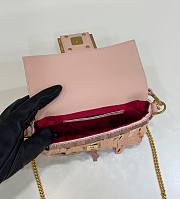 	 Bagsaaa Fendi Mni Baguette Pink sequin and leather bag - 19*5*11cm - 2