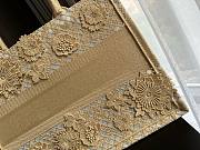 	 Bagsaaa Dior Book Tote Medium Beige D-Lace Flower Embroidery with 3D Macramé Effect - 3