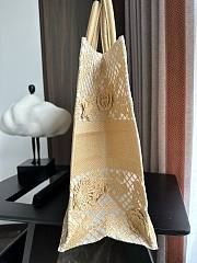 	 Bagsaaa Dior Book Tote Large Beige D-Lace Flower Embroidery with 3D Macramé Effect - 2